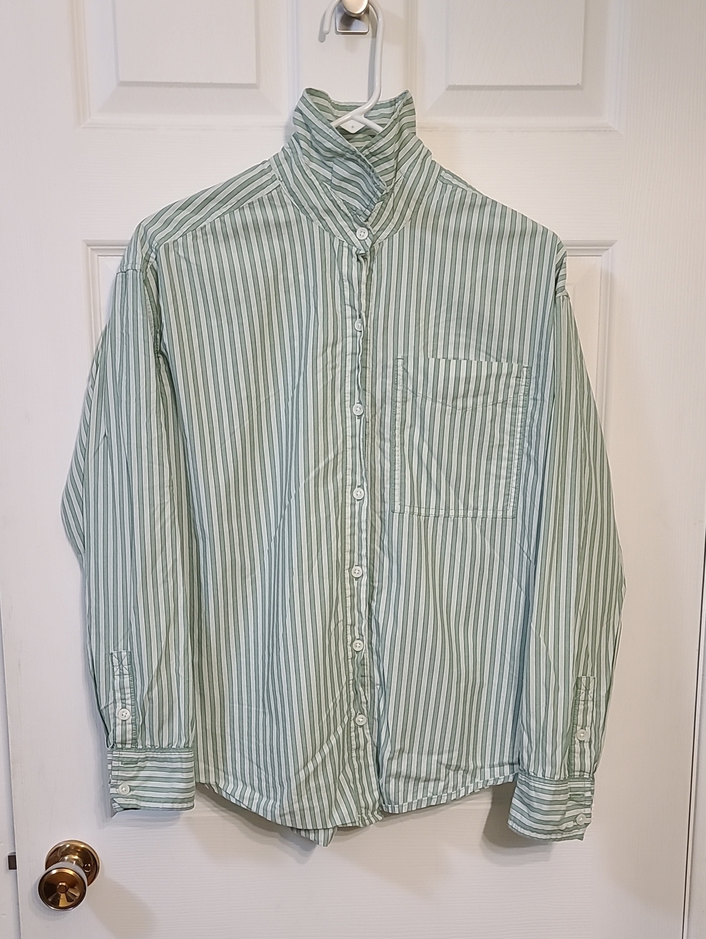 American Eagle 100% Cotton Sage Green Button Collared Relaxed Oversized
